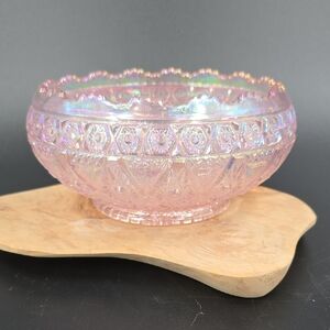 Indiana Glass Iridescent Pink Decorative Bowl